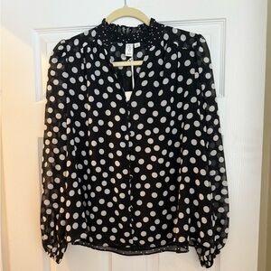 Black and White Polka Dot Blouse